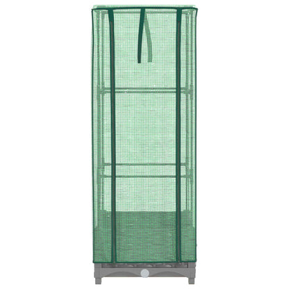 vidaXL Hochbeet mit Gewächshaus-Aufsatz Rattan-Optik 40x40x123 cm