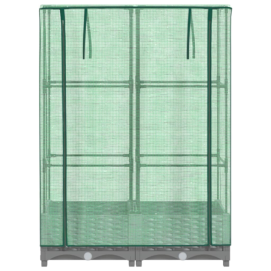 vidaXL Hochbeet mit Gewächshaus-Aufsatz Rattan-Optik 80x40x123 cm
