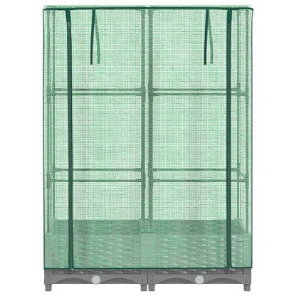 vidaXL Hochbeet mit Gewächshaus-Aufsatz Rattan-Optik 80x40x123 cm