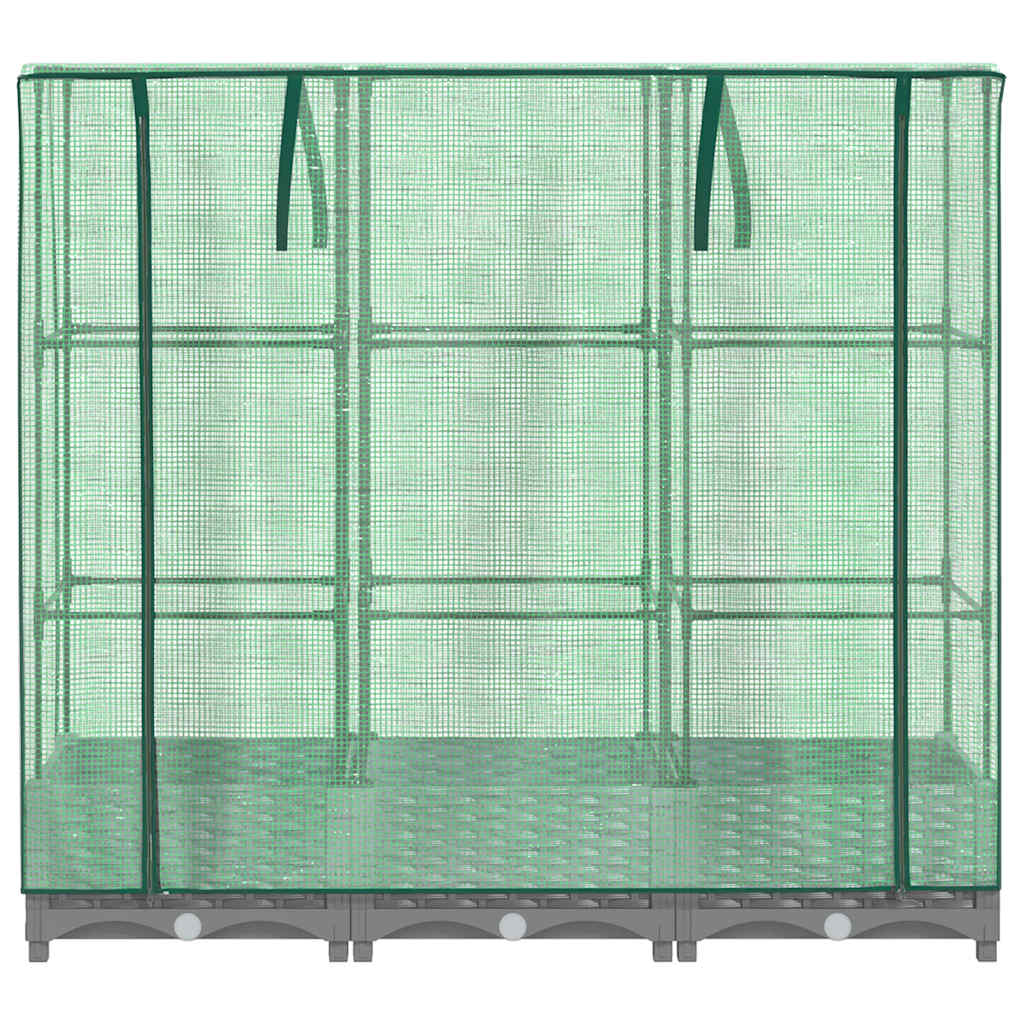 vidaXL Hochbeet mit Gewächshaus-Aufsatz Rattan-Optik 120x40x123 cm