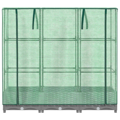 vidaXL Hochbeet mit Gewächshaus-Aufsatz Rattan-Optik 120x40x123 cm