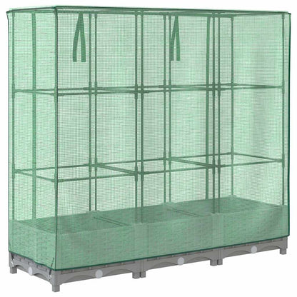 vidaXL Hochbeet mit Gewächshaus-Aufsatz Rattan-Optik 120x40x123 cm