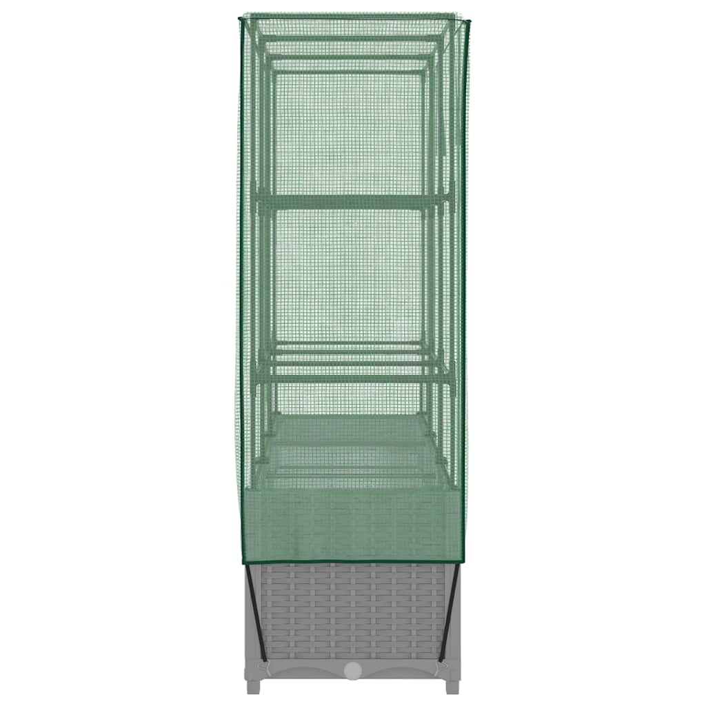 vidaXL Hochbeet mit Gewächshaus-Aufsatz Rattan-Optik 120x40x138 cm