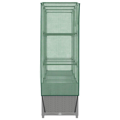 vidaXL Hochbeet mit Gewächshaus-Aufsatz Rattan-Optik 120x40x138 cm