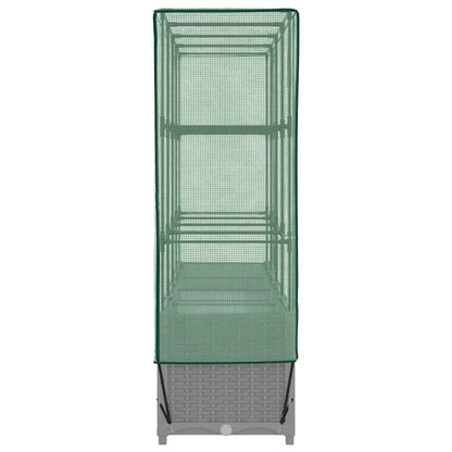 vidaXL Hochbeet mit Gewächshaus-Aufsatz Rattan-Optik 160x40x138 cm