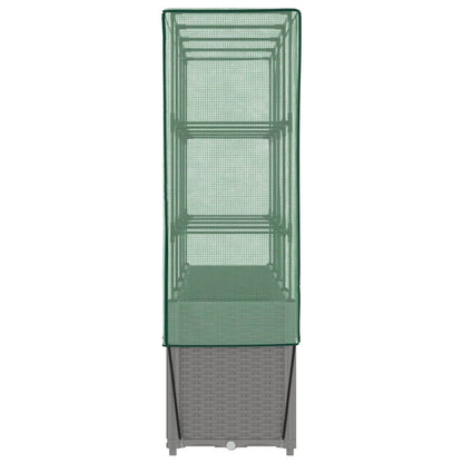 vidaXL Carré potager avec rehausse de serre aspect rotin 160x40x153 cm