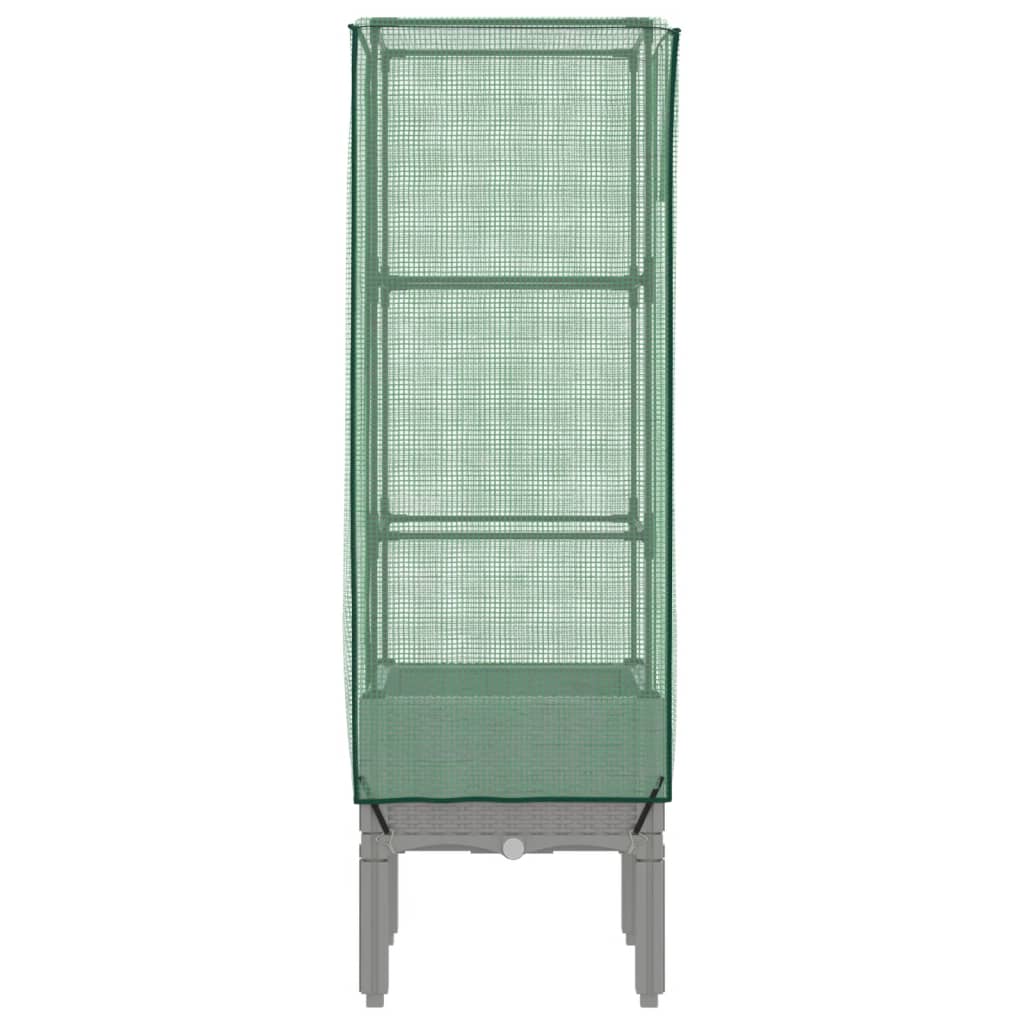 vidaXL Hochbeet mit Gewächshaus-Aufsatz Rattan-Optik 40x40x140 cm