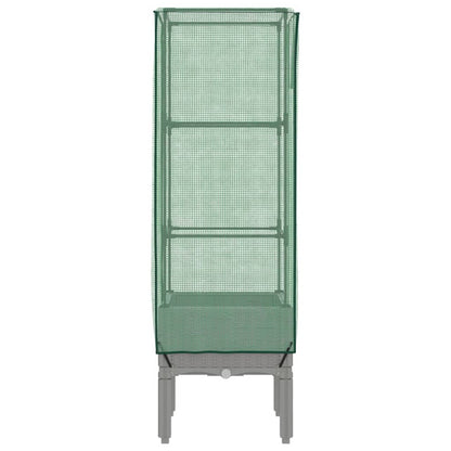 vidaXL Hochbeet mit Gewächshaus-Aufsatz Rattan-Optik 40x40x140 cm