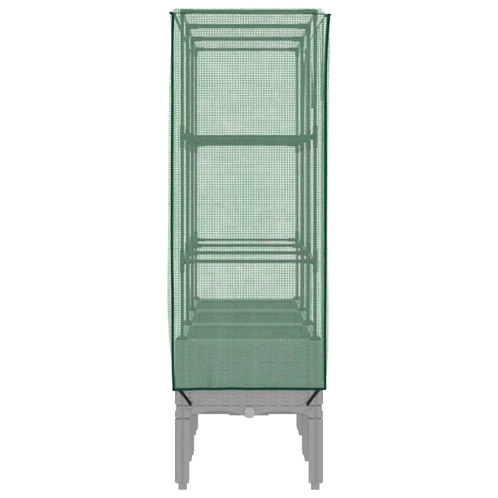 vidaXL Hochbeet mit Gewächshaus-Aufsatz Rattan-Optik 120x40x140 cm
