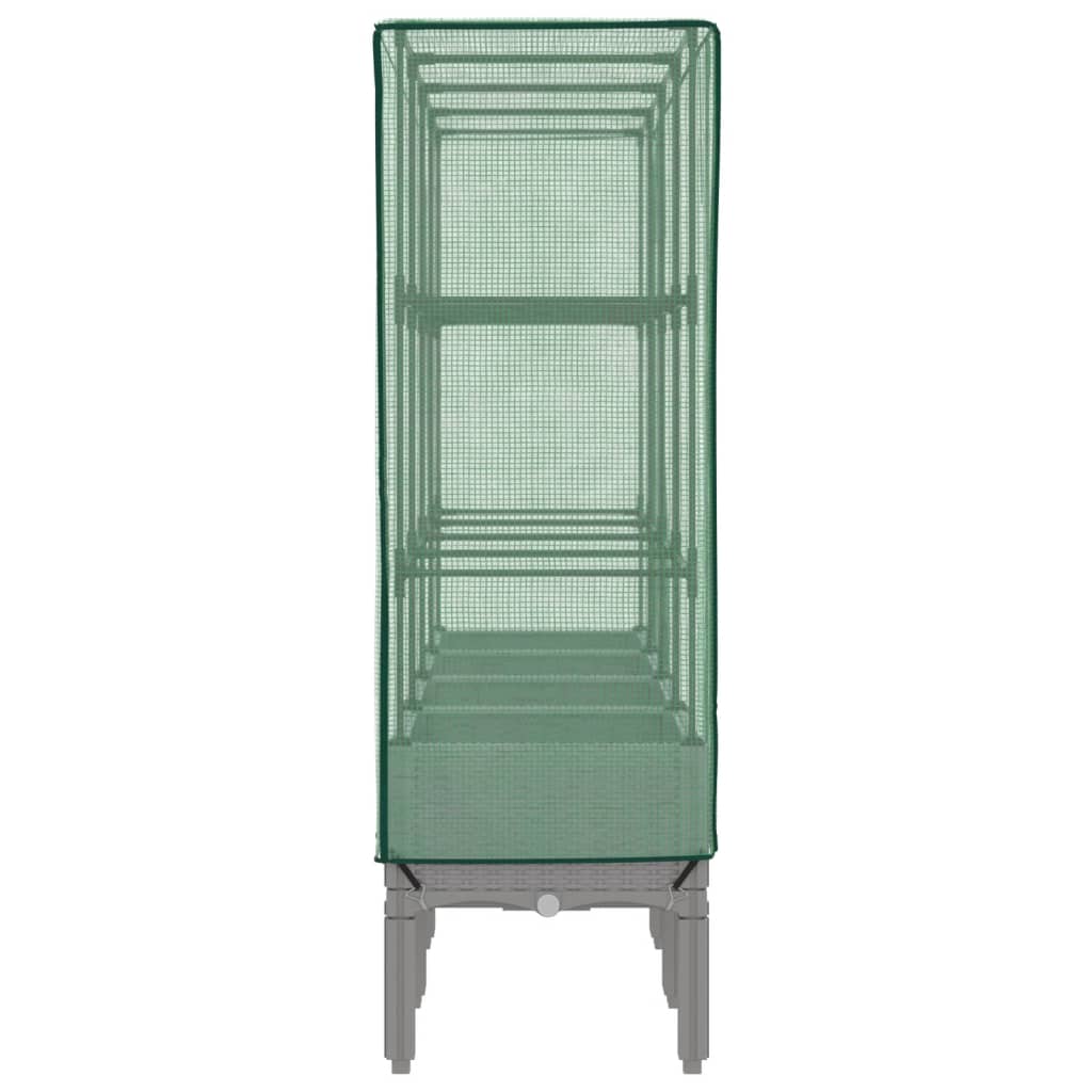 vidaXL Hochbeet mit Gewächshaus-Aufsatz Rattan-Optik 160x40x140 cm