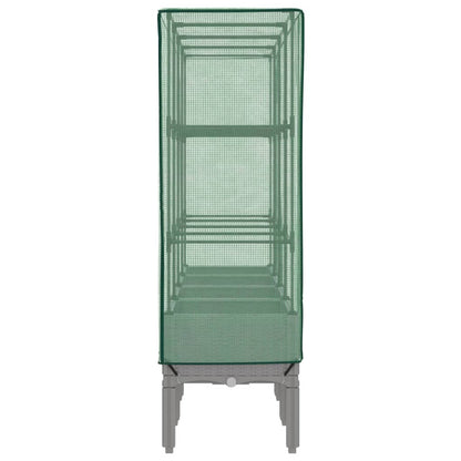 vidaXL Hochbeet mit Gewächshaus-Aufsatz Rattan-Optik 160x40x140 cm
