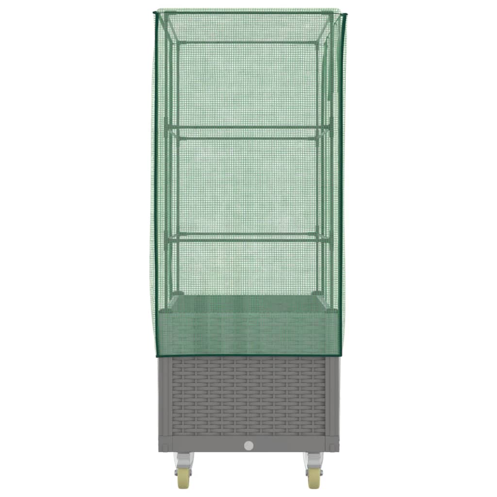 vidaXL Hochbeet mit Aufsatz und Rollen Rattan-Optik 80x50x182 cm