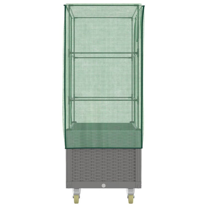 vidaXL Hochbeet mit Aufsatz und Rollen Rattan-Optik 80x50x182 cm