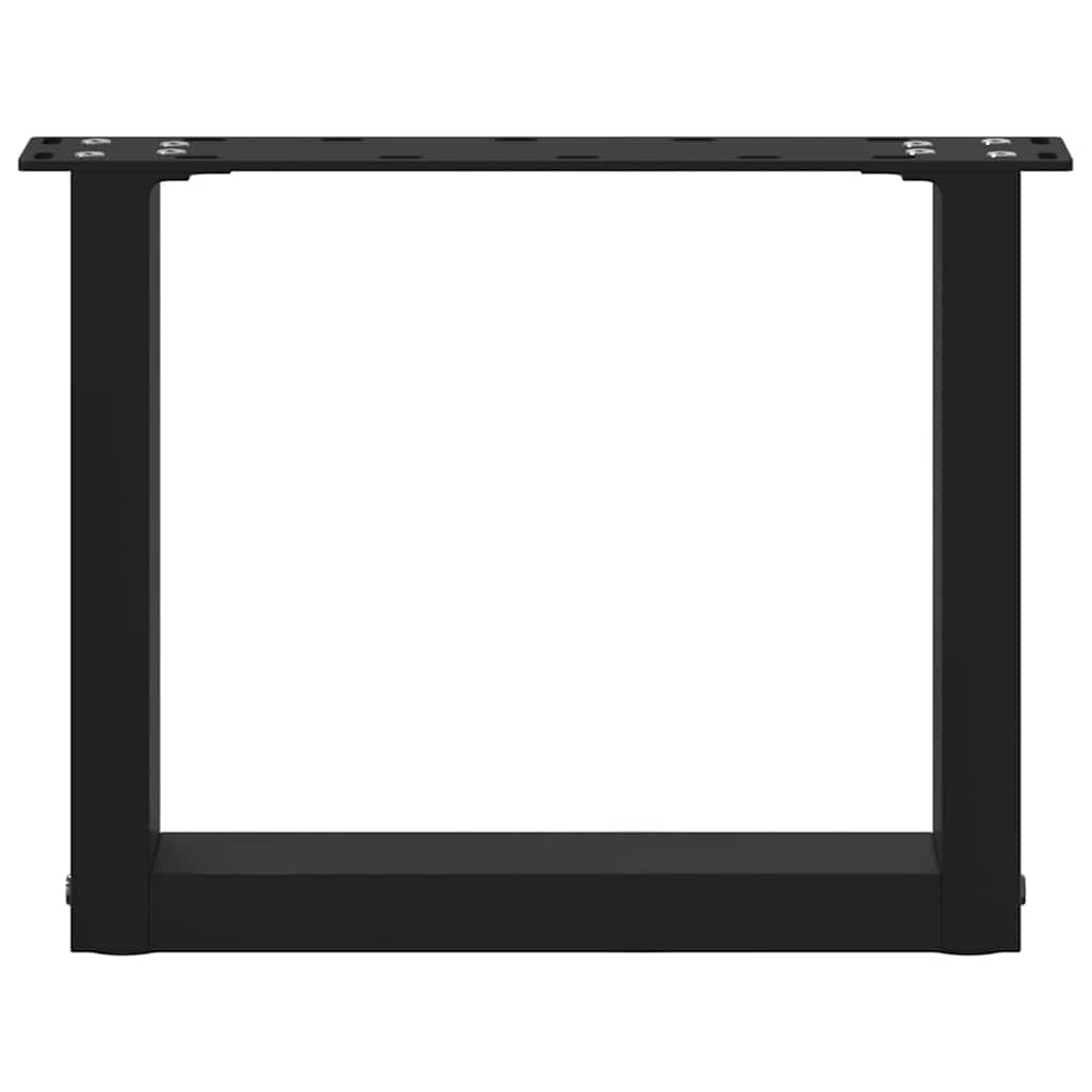 vidaXL Couchtischbeine U-Form 2 Stk. Schwarz 30x(30-31) cm Stahl