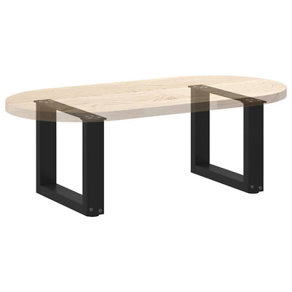 vidaXL Couchtischbeine U-Form 2 Stk. Schwarz 30x(30-31) cm Stahl
