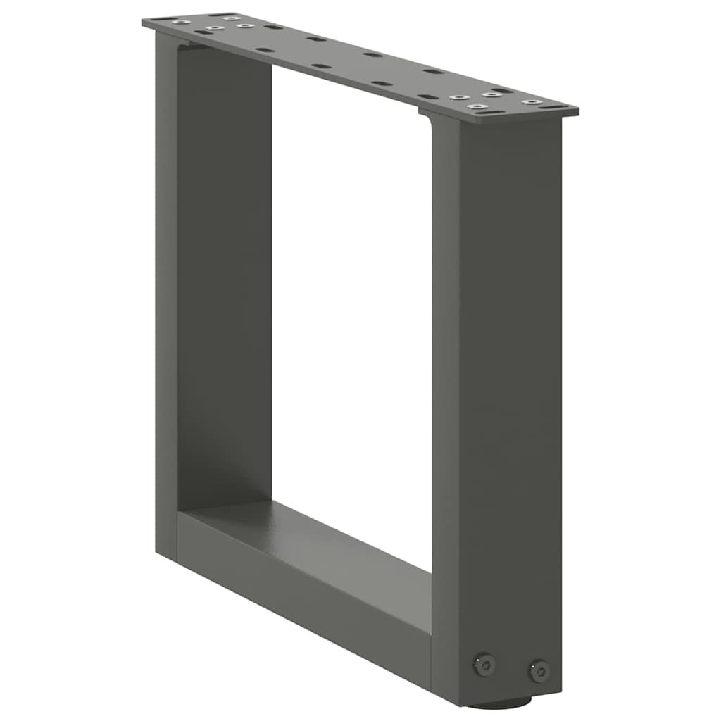 vidaXL Pieds de table basse en U 2 pcs. Anthracite 30x(30-31) cm Acier