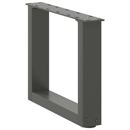 vidaXL Pieds de table basse en U 2 pcs. Anthracite 30x(30-31) cm Acier