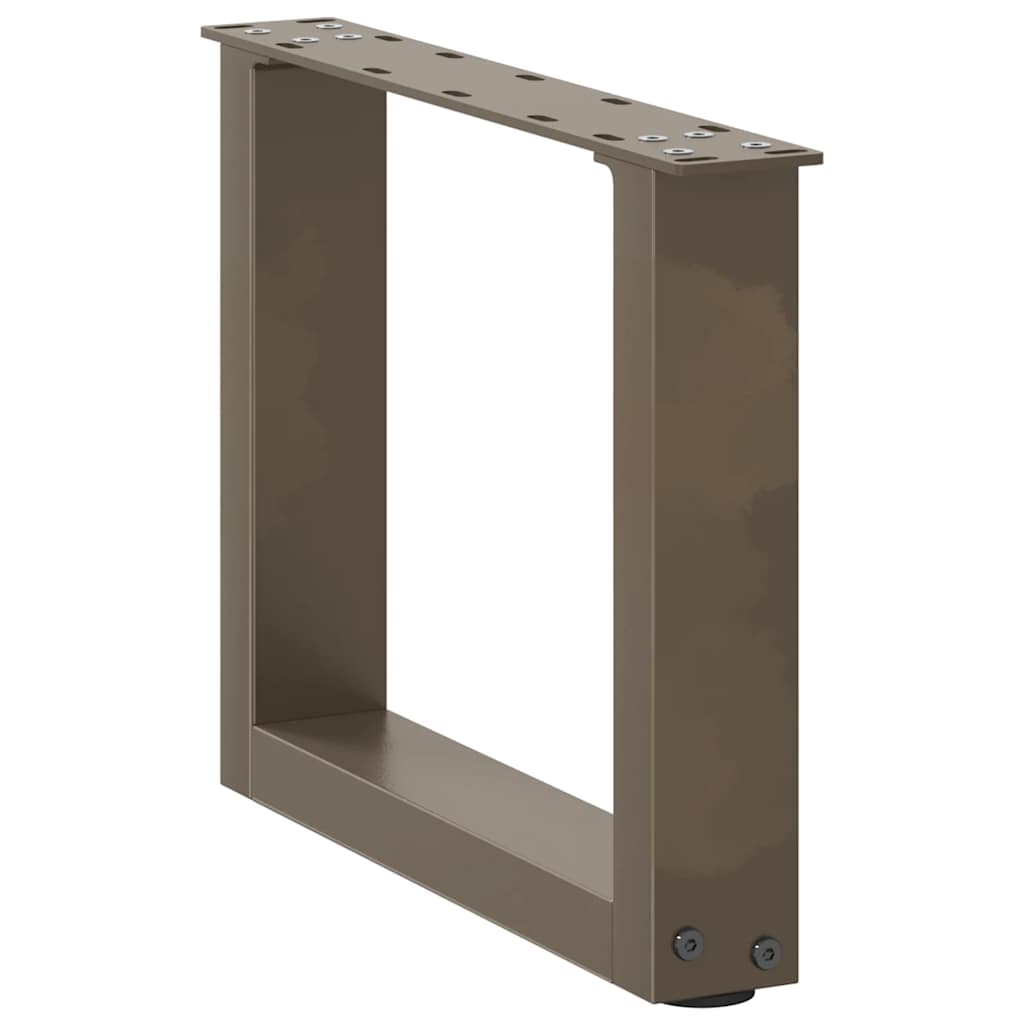 vidaXL Couchtischbeine U-Form 2 Stk. Naturstahl 30x(30-31) cm Stahl