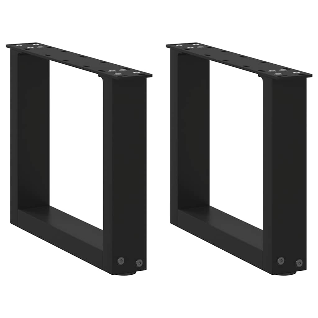 vidaXL Couchtischbeine U-Form 2 Stk. Schwarz 40x(30-31) cm Stahl