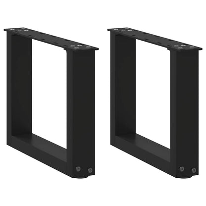 vidaXL Couchtischbeine U-Form 2 Stk. Schwarz 40x(30-31) cm Stahl