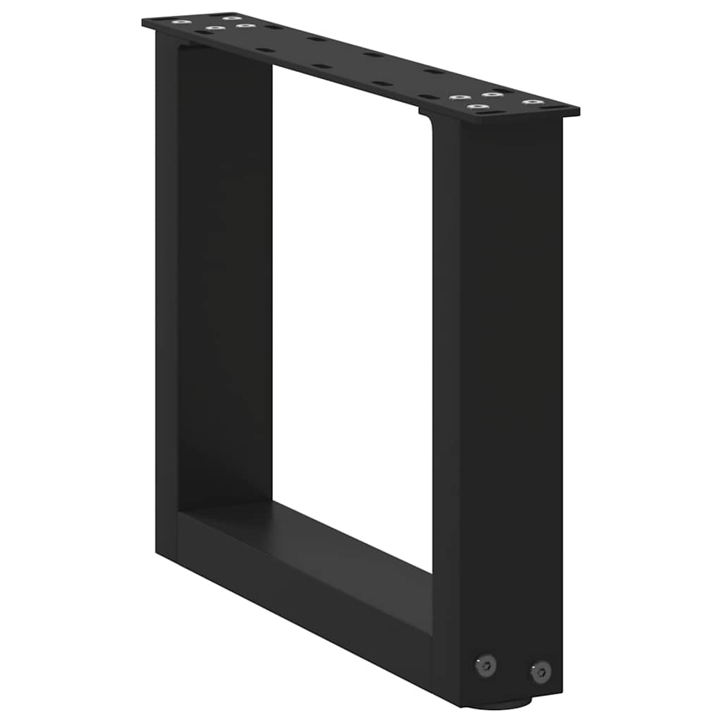 vidaXL Couchtischbeine U-Form 2 Stk. Schwarz 40x(30-31) cm Stahl