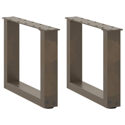 Couchtischbeine U-Form 2 Stk. Naturstahl 40x(30-31) cm Stahl