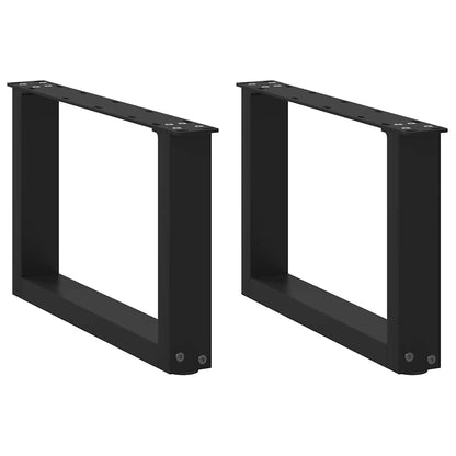 vidaXL Couchtischbeine U-Form 2 Stk. Schwarz 50x(30-31) cm Stahl