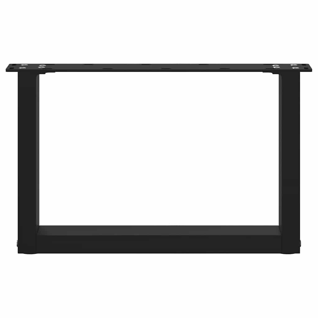 vidaXL Couchtischbeine U-Form 2 Stk. Schwarz 50x(30-31) cm Stahl