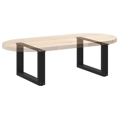 vidaXL Couchtischbeine U-Form 2 Stk. Schwarz 50x(30-31) cm Stahl