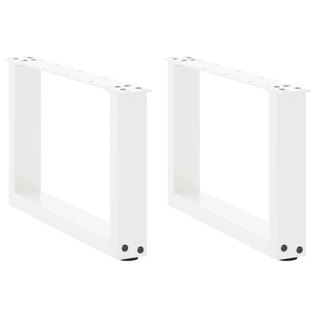 vidaXL Couchtischbeine U-Form 2 Stk. Weiß 50x(30-31) cm Stahl