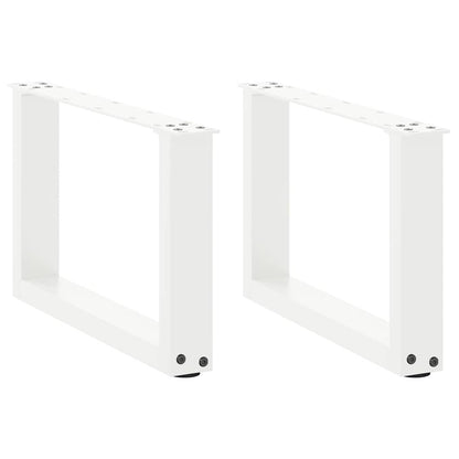 vidaXL Couchtischbeine U-Form 2 Stk. Weiß 50x(30-31) cm Stahl