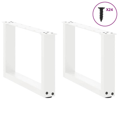 vidaXL Couchtischbeine U-Form 2 Stk. Weiß 50x(30-31) cm Stahl