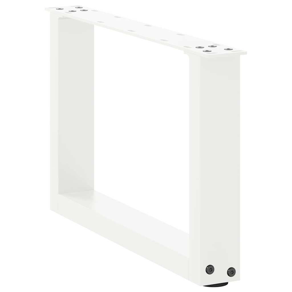vidaXL Couchtischbeine U-Form 2 Stk. Weiß 50x(30-31) cm Stahl
