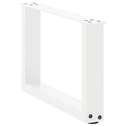 vidaXL Couchtischbeine U-Form 2 Stk. Weiß 50x(30-31) cm Stahl