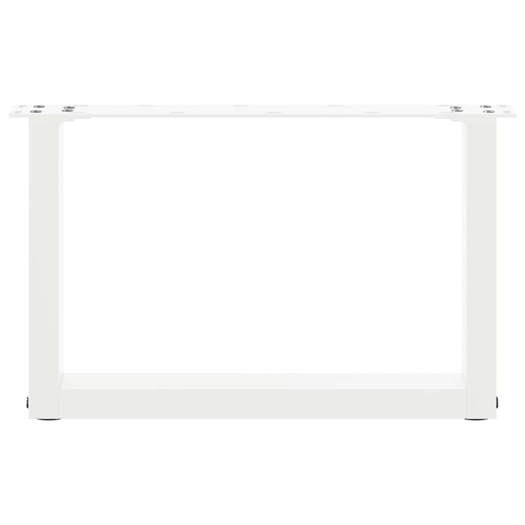 vidaXL Couchtischbeine U-Form 2 Stk. Weiß 50x(30-31) cm Stahl
