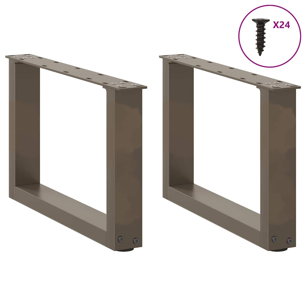 vidaXL Couchtischbeine U-Form 2 Stk. Naturstahl 50x(30-31) cm Stahl