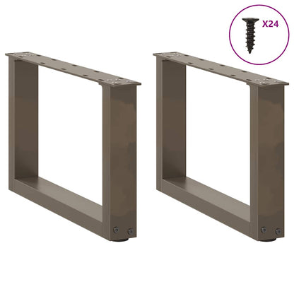 vidaXL Couchtischbeine U-Form 2 Stk. Naturstahl 50x(30-31) cm Stahl