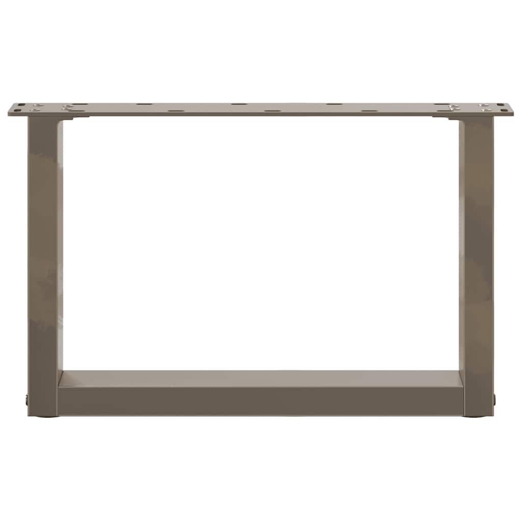 vidaXL Couchtischbeine U-Form 2 Stk. Naturstahl 50x(30-31) cm Stahl