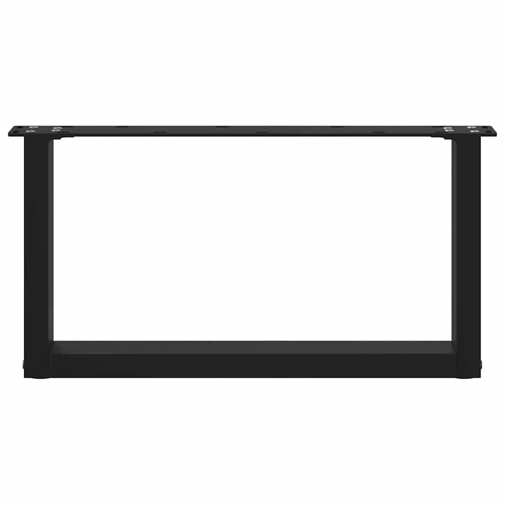 vidaXL Couchtischbeine U-Form 2 Stk. Schwarz 60x(30-31) cm Stahl