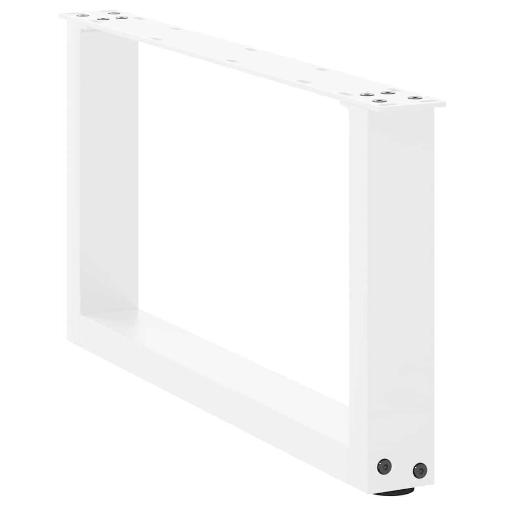 vidaXL Couchtischbeine U-Form 2 Stk. Weiß 60x(30-31) cm Stahl