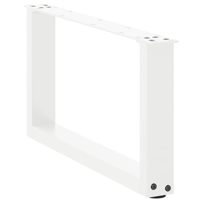 vidaXL Couchtischbeine U-Form 2 Stk. Weiß 60x(30-31) cm Stahl
