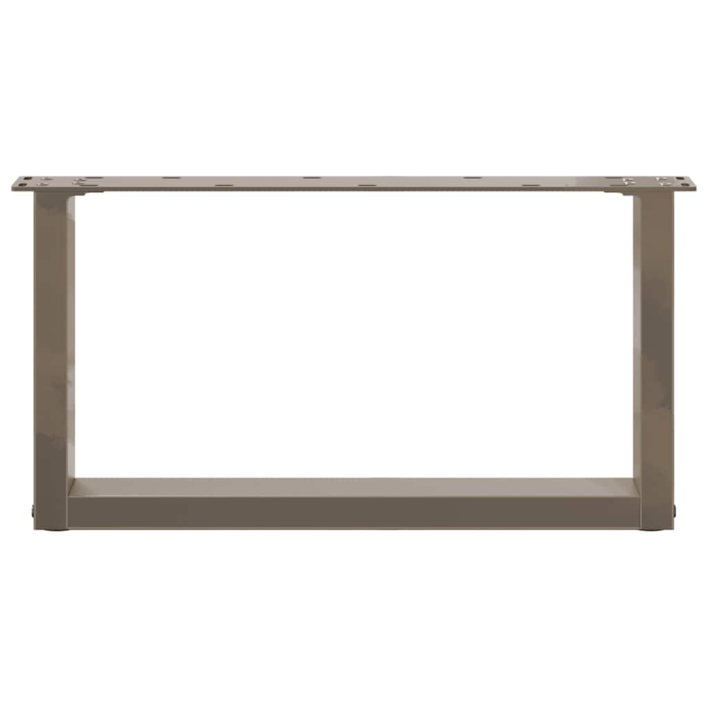 vidaXL Couchtischbeine U-Form 2 Stk. Naturstahl 60x(30-31) cm Stahl