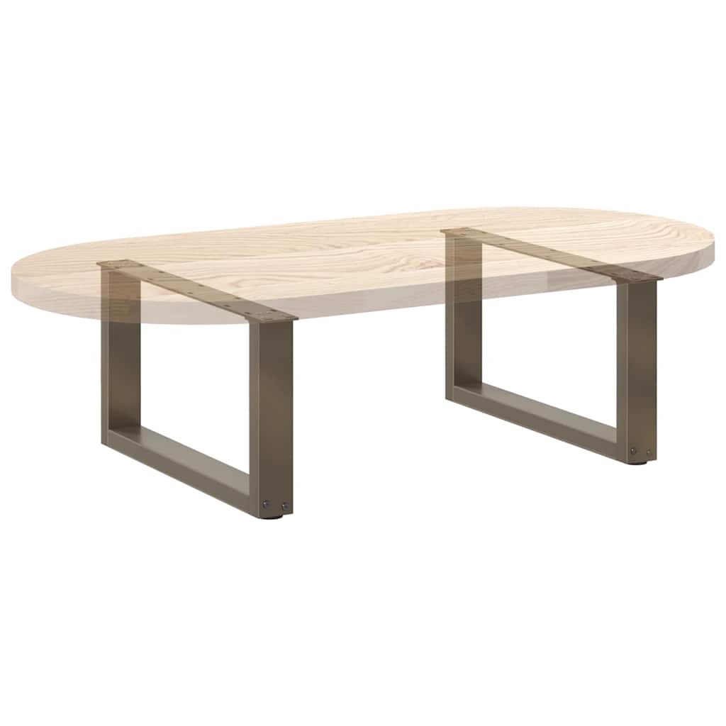 vidaXL Couchtischbeine U-Form 2 Stk. Naturstahl 60x(30-31) cm Stahl