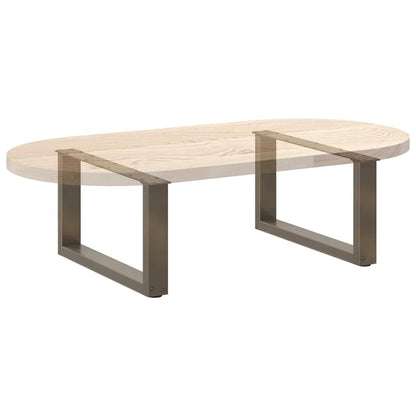 vidaXL Couchtischbeine U-Form 2 Stk. Naturstahl 60x(30-31) cm Stahl
