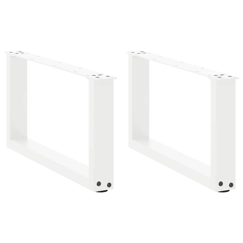 vidaXL Couchtischbeine U-Form 2 Stk. Weiß 70x(30-31) cm Stahl