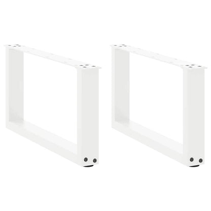 vidaXL Couchtischbeine U-Form 2 Stk. Weiß 70x(30-31) cm Stahl