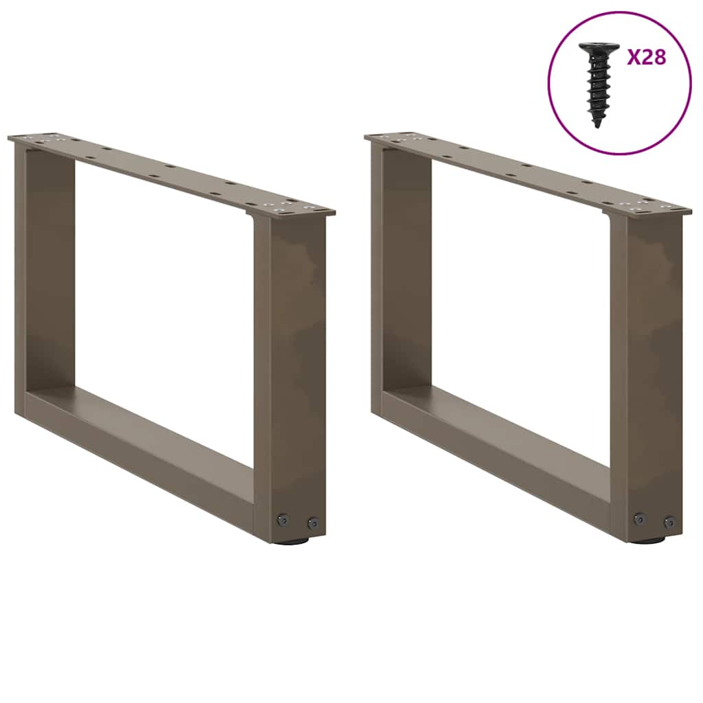 vidaXL Couchtischbeine U-Form 2 Stk. Naturstahl 70x(30-31) cm Stahl