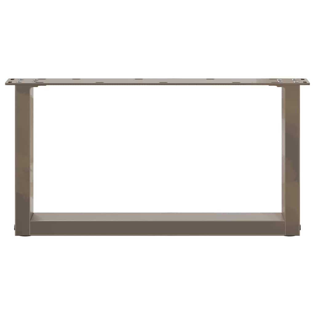 vidaXL Couchtischbeine U-Form 2 Stk. Naturstahl 70x(30-31) cm Stahl