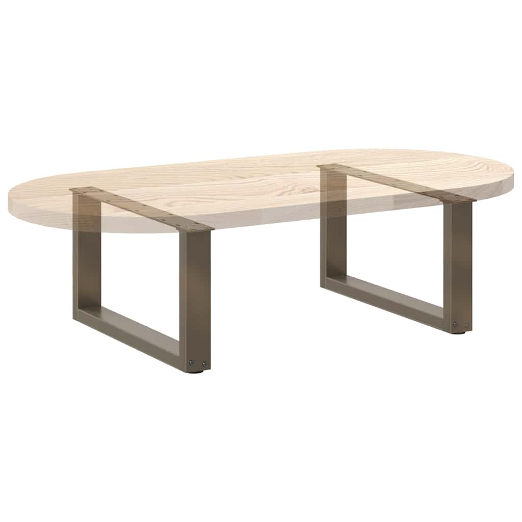 vidaXL Couchtischbeine U-Form 2 Stk. Naturstahl 70x(30-31) cm Stahl