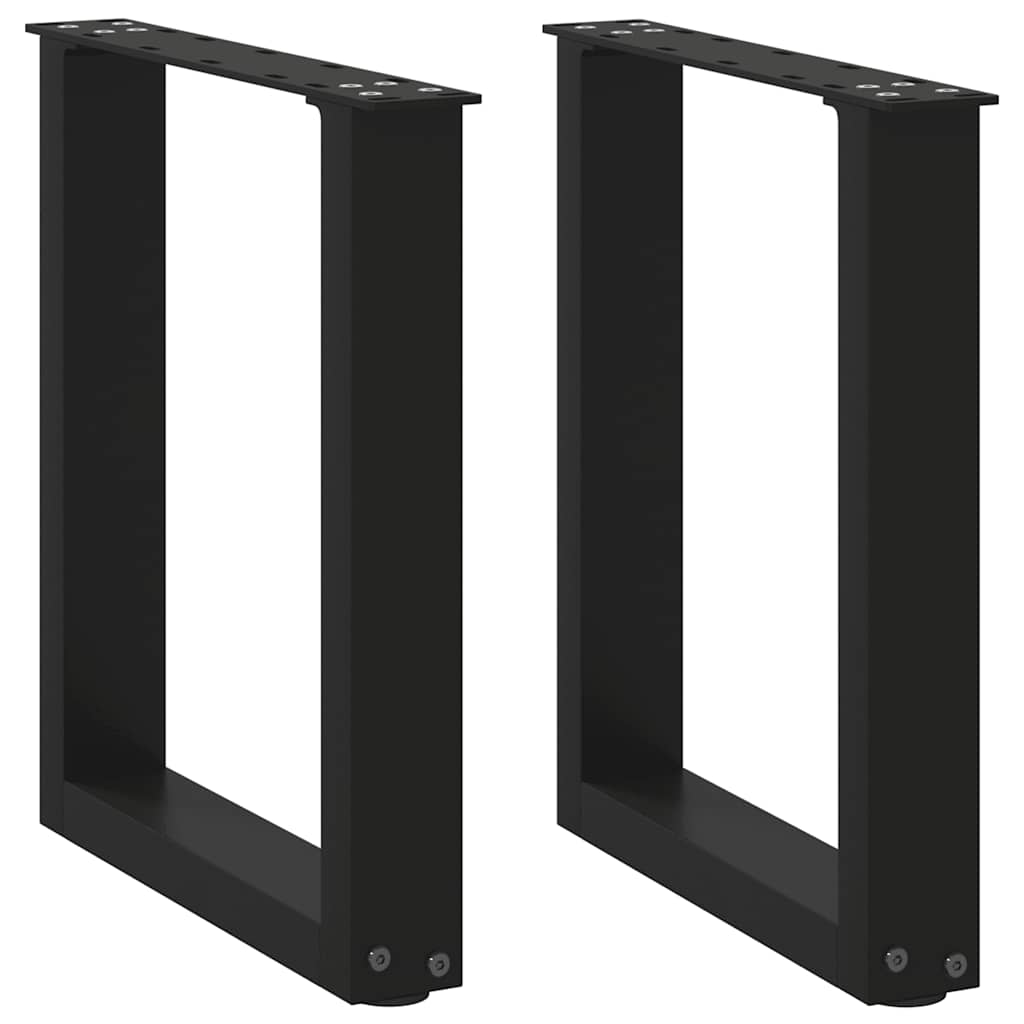 vidaXL Couchtischbeine U-Form 2 Stk. Schwarz 28x(42-43) cm Stahl
